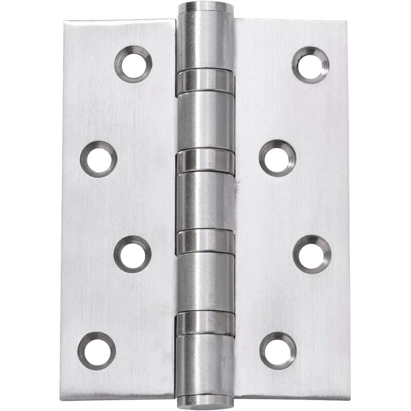 Bisagra de puerta mate de 4 pulgadas, bisagra de puerta de acero inoxidable de 4 pulgadas × 3 pulgadas, 3 piezas (plata cepillada de 4 pulgadas [3
