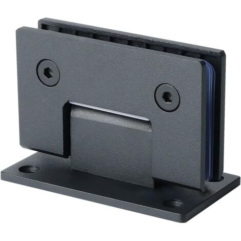 Bisagra de puerta plegable de 90 grados, de acero inoxidable, con conector de pared, 4 mm de grosor, acabado negro mate.