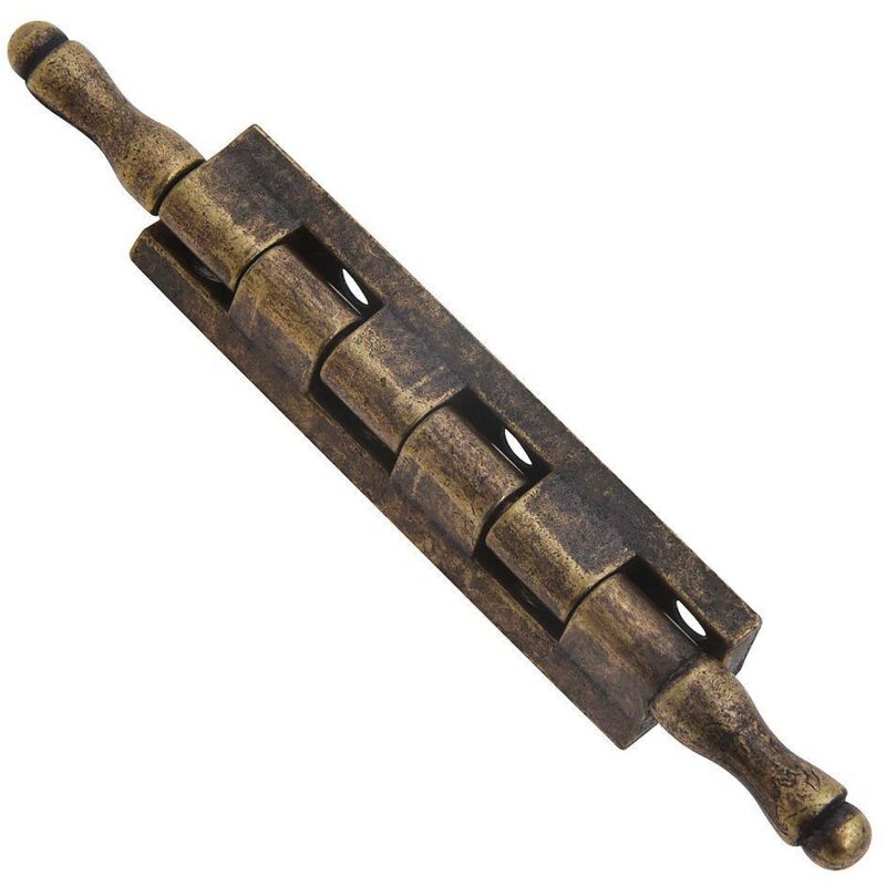 

Bisagra desmontable con pasador y remate oro viejo 87 mm.