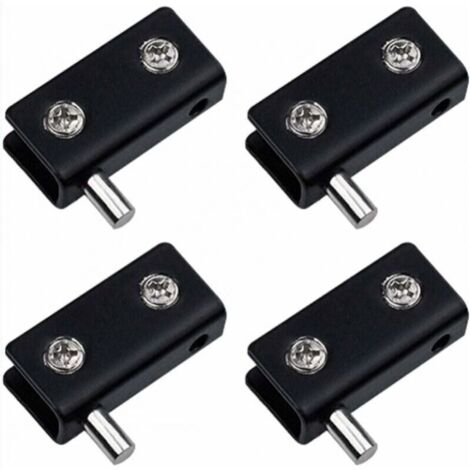 Bisagra giratoria negra, juego de 4, abrazadera para puertas de acero inoxidable con goupille ajustable, kit de repuestos para puertas de 5 a 7 mm