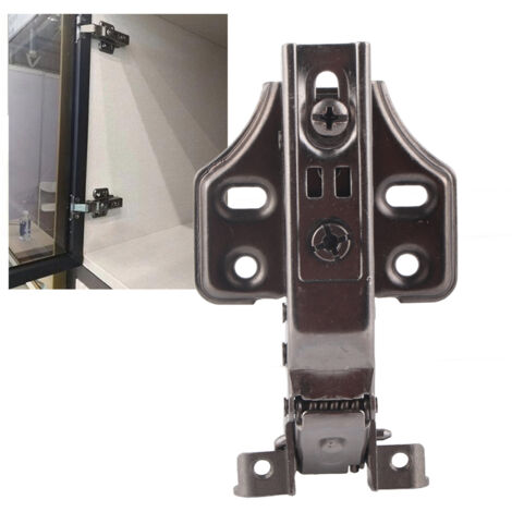 Bisagra hidráulica silenciosa para puertas con marco de aluminio, 90 x 55 x 23 mm, negra, instalación sin golpes, bisagra para armarios/roperos, acero laminado en frío, 1 unidad.