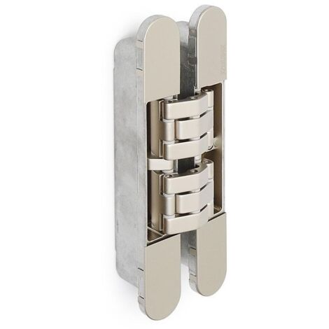bisagra invisible kubi7 k7200 niquel satinado  reversible. 200kgs/2bis. 230x80mm.