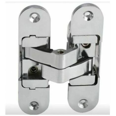 Bisagra invisible simple izquierda de acero inoxidable satinado de 30 a 110 mm, aluminio Besser
