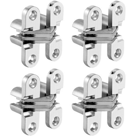 Bisagra oculta, bisagras cruzadas, bisagra invisible, bisagras cruzadas invisibles para puertas plegables de 180 grados, para muebles, herrajes, puertas de madera, armarios, alacenas, cajas de madera.