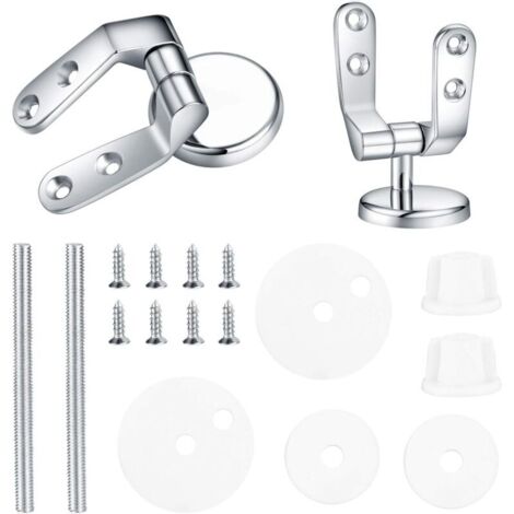 Bisagra para asiento de inodoro, kit de fijación de repuesto para asiento de inodoro, fijaciones para bisagras de inodoro, para asientos de inodoro de resina de madera - 2 piezas