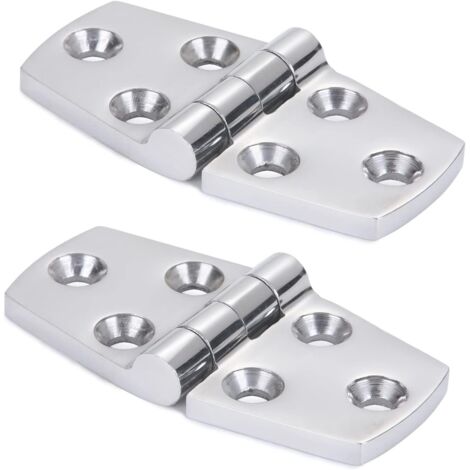 Bisagra para barco de acero inoxidable 316, 76 × 38 mm, bisagra para puerta de gabinete, utilizada para barcos, yates, bisagras de puertas, bisagras de gabinete, bisagras de conexión, 2 piezas