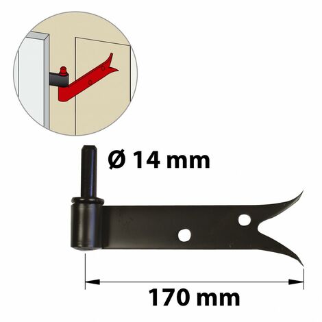 INDUSTRIELLE DE SEDAN Bisagra para cuadros de acero prepintado, Al.80x Diam.14 mm AFBAT