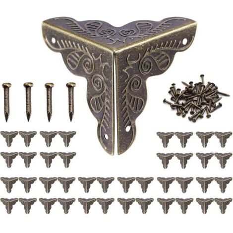 Bisagra para muebles, promoción, 40 piezas, esquina vintage, esquina de metal antiguo para muebles, esquinas protectoras para cajas y muebles estilo vintage, muebles decorativos con aspecto bronce, in