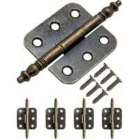 Bisagra para muebles ZVD, 5 piezas, bisagras de metal antiguo, estilo retro, 70 x 35 mm, bronce