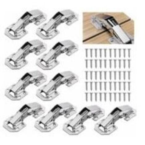 Bisagra para puerta de armario con bisagra transparente de 3 pulgadas y 90° para muebles de cocina (10 unidades)