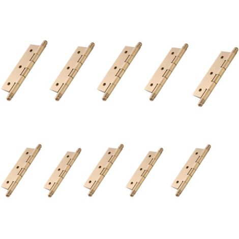 Bisagra para puerta de mueble/bisagra ligera, 75 x 40 mm, latón, 10 piezas, bisagras de cobre, bisagras, cadena de goma, bisagras de cobre para puertas de armario
