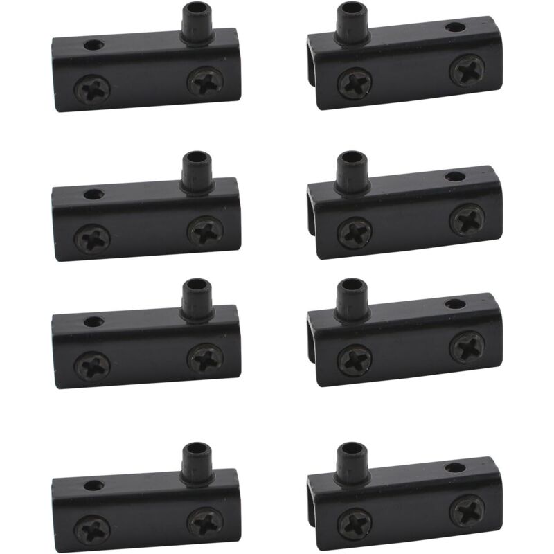 Bisagra para puerta de vidrio, kit de reemplazo de 8 piezas de bisagras pivotantes negras ajustables sin marco para puertas de vidrio, adecuadas para