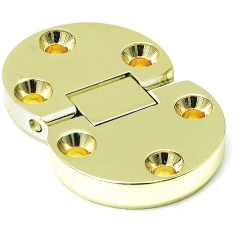 bisagra para puertas abatibles y tapas de mesa. angulo apertura 180º. modelo elba acabado latonado