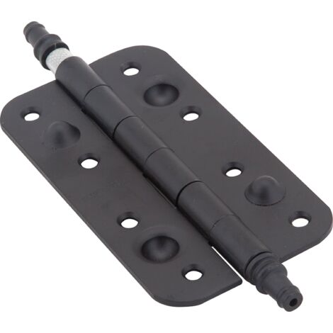 Bisagra seguridad acero negra redonda puerta blindada 150x80mm