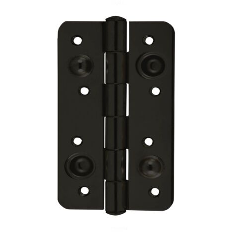 Bisagra seguridad puerta blindada acero negro 150mm canto redondo