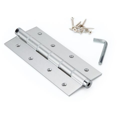 Bisagra simple acción 180x80mm acero inox cierre automático muelle regulable