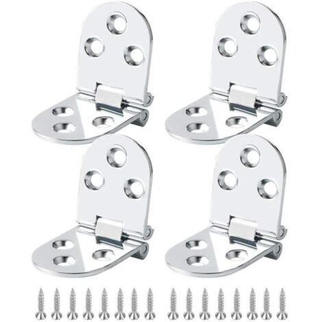 bisagras de acero inoxidable, bisagras de latón para muebles para mesa plegable, bisagras para muebles, bisagras para gabinete, mesa, mesa plegable, redondeadas, con tornillos (plata)
