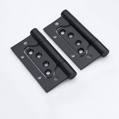 Bisagras de acero inoxidable, bisagras de puerta rectangulares de 100 mm y 4 pulgadas, color negro, 4 unidades