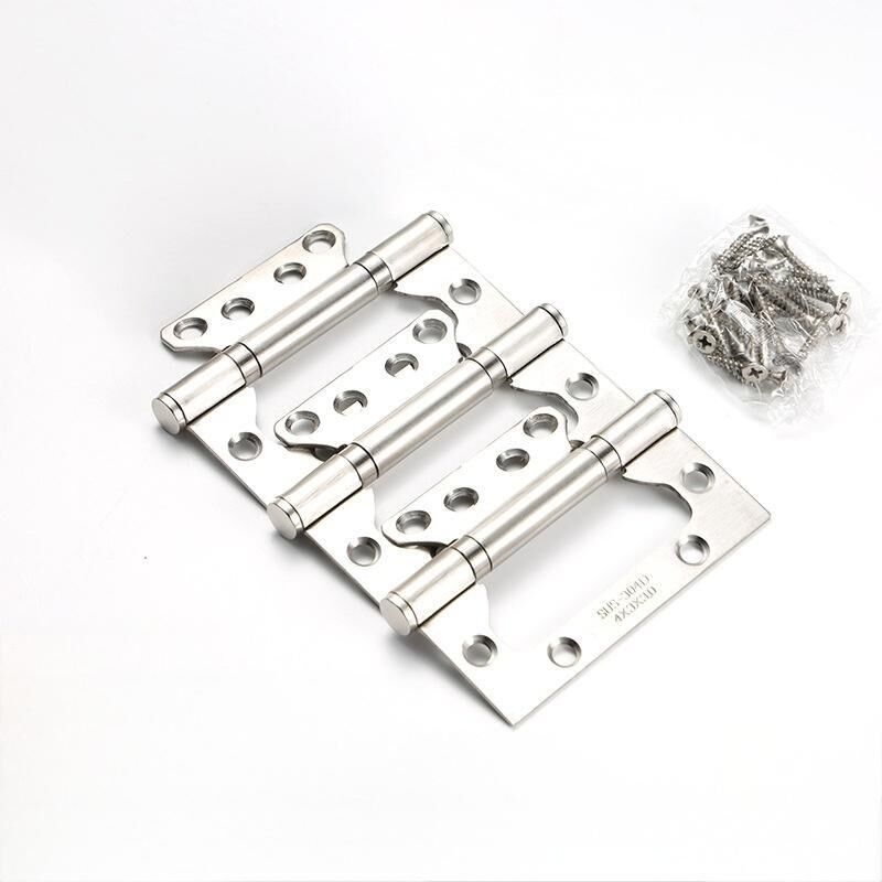 Bisagras de acero inoxidable para puertas de entrada y de dormitorios, 100 mm x 38 mm x 2 mm (3 piezas)