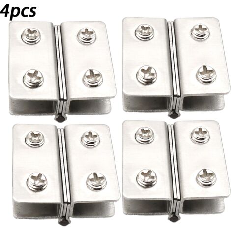 Bisagras de acero inoxidable para puertas de vidrio, bisagras para puertas de vidrio sin taladro, bisagras para vitrinas de armarios de vino, pinzas para puertas de vidrio de ventana