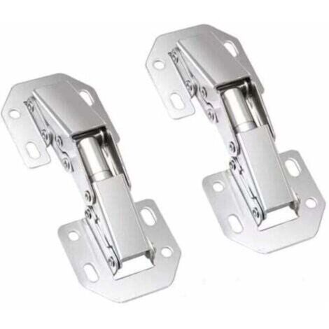 Bisagras de cierre oculto, 2 piezas, 77 mm - 90°, para puertas de armarios/muebles de cocina - Discretas y robustas - Fácil instalación - Para profesionales y aficionados al bricolaje