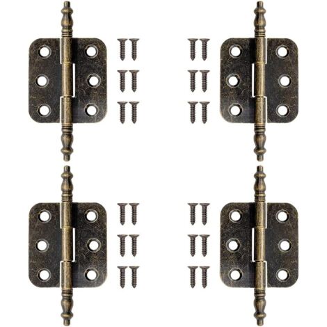 Bisagras de latón antiguo (100 unidades), bisagras planas vintage, 72 x 34 mm, bisagras plegables de bronce para puertas de armarios antiguos, bisagras para muebles antiguos, joyeros y armarios.