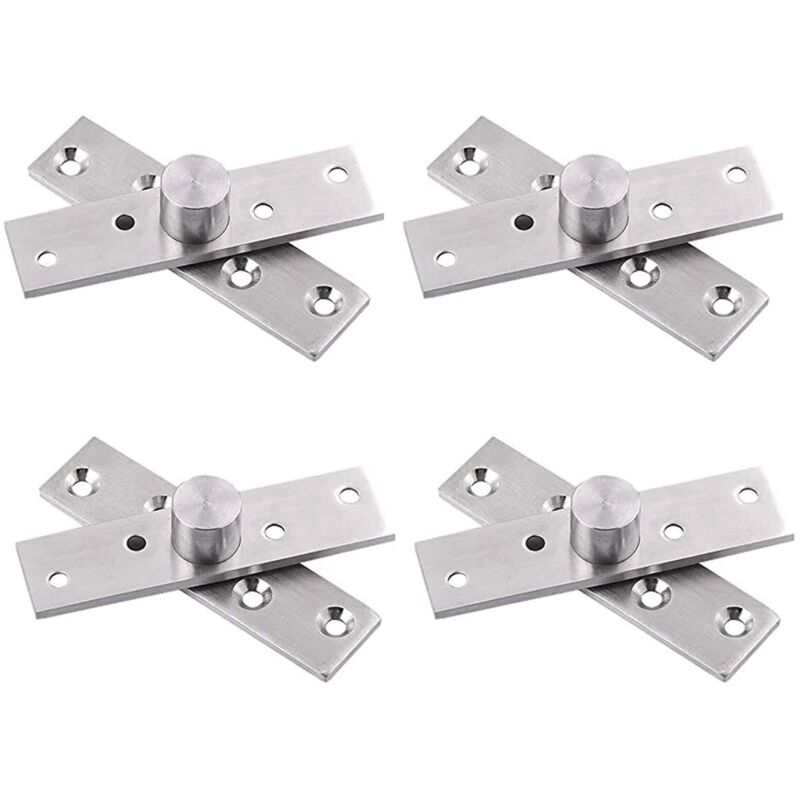 Bisagras de puerta pivotantes giratorias ocultas de 360 grados (4 piezas), bisagras de madera superior e inferior de acero inoxidable engrosado para