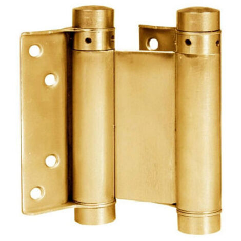 Bisagras de resorte para puertas de salón – Modelo 109 – Acabado en tono dorado – Longitud 75 mm – IBFM