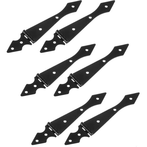 Bisagras de tira de 6 piezas, bisagras para puertas de cobertizo de 14,5 cm (5,7 pulgadas), bisagras de portón resistentes, bisagras en T con tornillos para vallas de madera, puertas de jardín, puerta