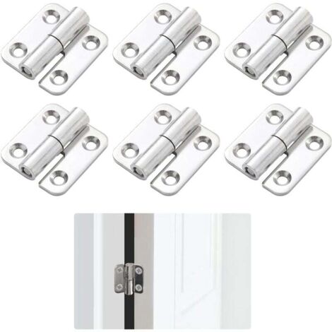 Bisagras extraíbles KZQ (6 unidades), resistentes, de acero inoxidable de 37 x 34 mm, para puertas interiores y exteriores.