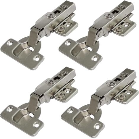 Bisagras fijas de acero inoxidable para armarios de 4 bisagras. Bisagras de puerta con cierre silencioso.