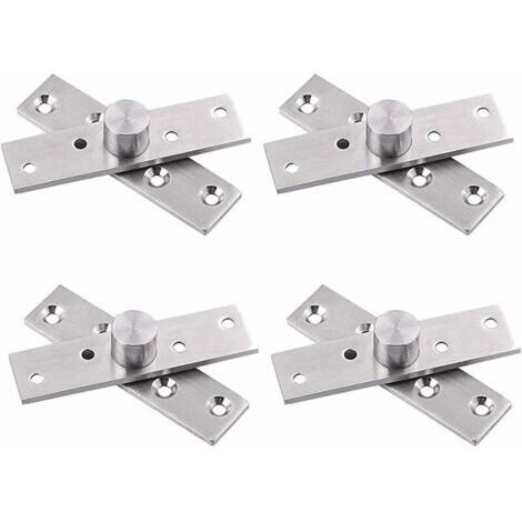 Bisagras giratorias invisibles de 4 piezas – Acero inoxidable para madera – Mecanismo silencioso con rodamientos de bolas – Dimensiones: 75 x 17 x 20 mm