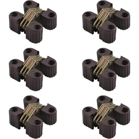 Bisagras ocultas, 6 piezas de plástico plegable invisible, bisagra cruzada de 180 grados, bisagra de puerta cruzada invisible oculta, herrajes para muebles.