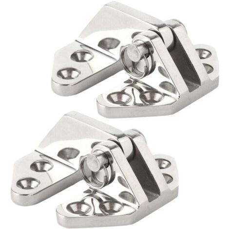 Bisagras para escotilla de espejo marino - Juego de 2 - Acero 316 - Pasador extraíble - Para herrajes de barco - Acabado premium