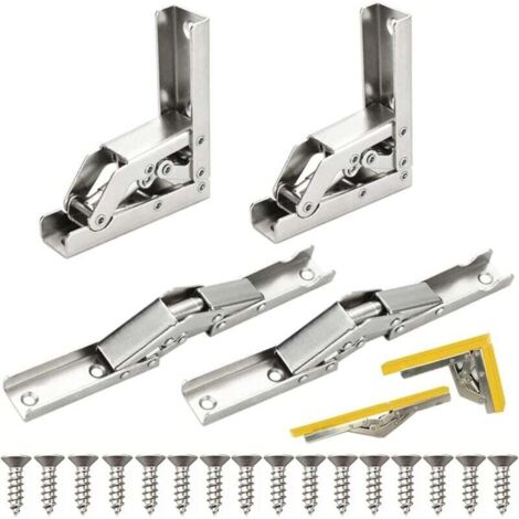 Bisagras para muebles AIPERQ, bisagras de 90 grados, 4 piezas, bisagras plegables para puerta de armario, estante plegable, bisagra invisible con tornillos.