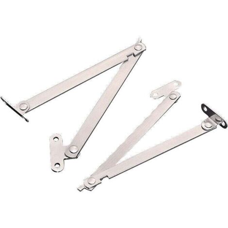 Bisagras para muebles KZQ, paquete de 4, bisagras de elevación de metal, soporte ajustable, bisagra plegable, color plateado para puertas, gabinetes y ventanas.