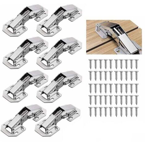Bisagras para puertas de gabinetes de 90 grados - Bisagras invisibles para gabinetes, ventanas, muebles de madera - con tornillos