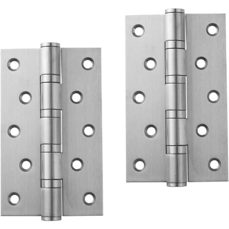 Bisagras para ventanas Qrity de 4 piezas de 100 mm, bisagras para puertas de armarios, conectores de acero inoxidable, rodamientos de bolas de 4" con tornillos, color plata.