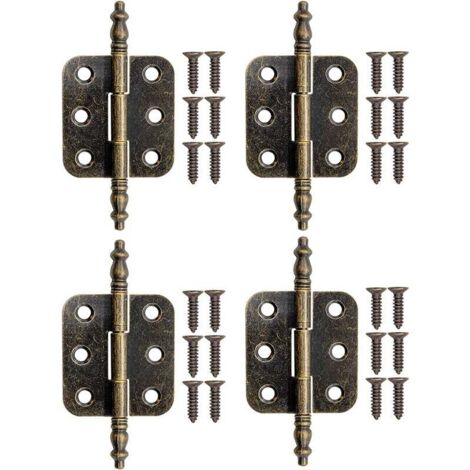 Bisagras plegables de bronce para gabinete, 4 piezas, de hierro, para cajones, 70 x 35 mm, con tornillos.