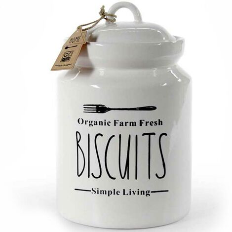 BISCOTTIERA BISCUITS IN CERAMICA DI COLORE BIANCO 15X 15 X H 24 CM
