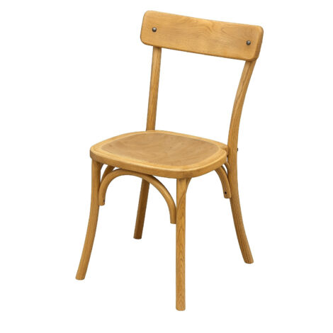 Biscottini – Chaise en frêne massif vintage 88x55x48 – Finition naturelle – Confort durable pour salle à manger et cuisine – Design intemporel