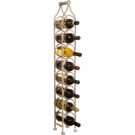 Biscottini – Porte-bouteille en fer forgé pour 8 bouteilles – Dimensions 105x15 cm – Présentoir au sol élégant pour cave à vins