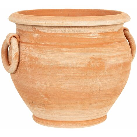 Biscottini – Vase en terracotta fait main 30 cm diamètre – Résistant au gel – Pour extérieur – Fabrication italienne traditionnelle