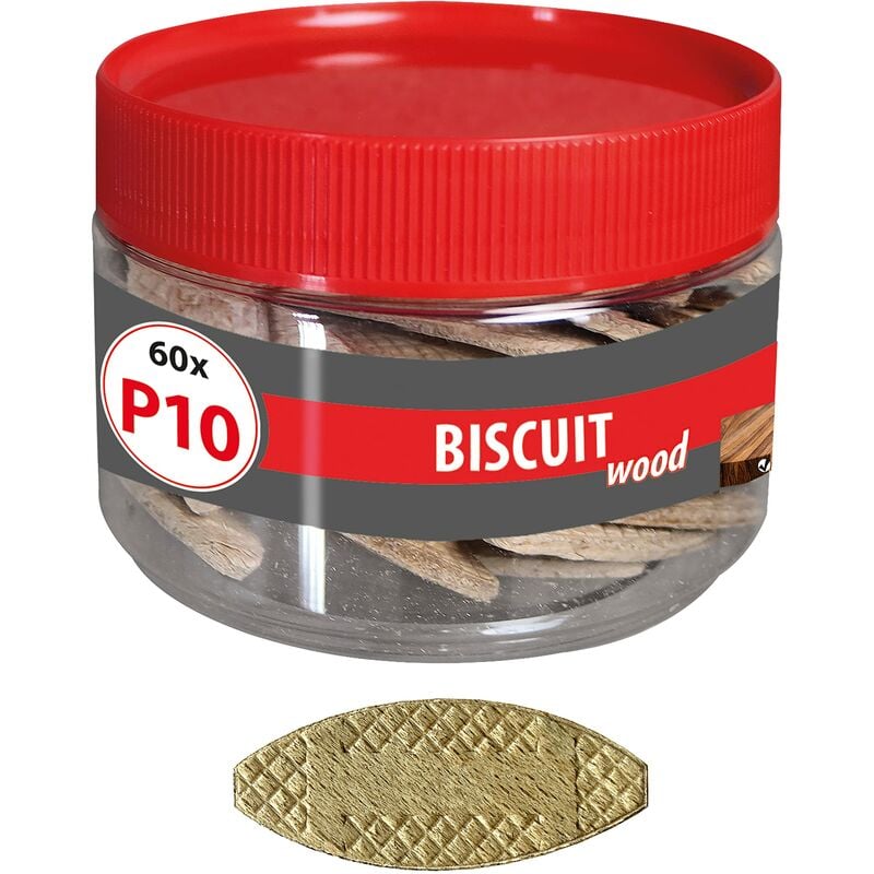 Image of Tassello piatto Biscuit Wood misura P10 in faggio massiccio per il fissaggio stabile di componenti in legno, disponibile in 3 misure, 015260241 - TOX