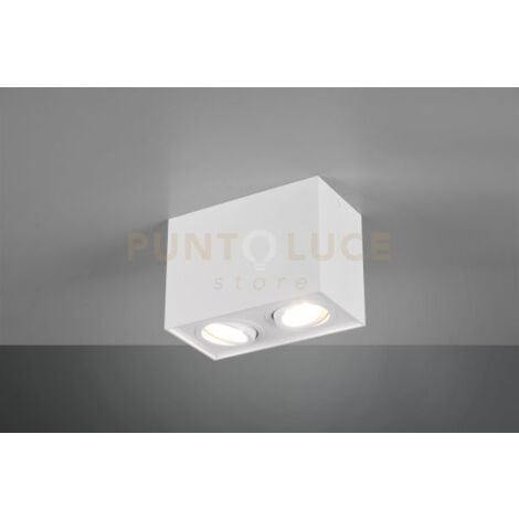 BISCUIT CUBO BIANCO 2 SPOTS ORIENTABILI L. 17,8 X 9,6CM H. 12,5CM ATTACCO GU10