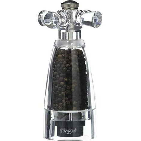 Bisetti Macina Pepe Macinapepe Acrilico Trasparente cm14.5h Utensili da Cucina