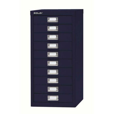 Bisley 10 Drawer Metal Filing Cabinet - Oxford Blue