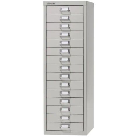 Bisley 15 Drawer A4 Filing Cabinet - Grey