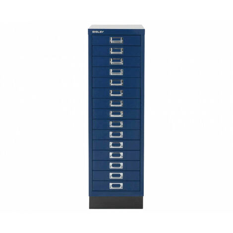 Bisley 15 Drawer A4 Filing Cabinet - Oxford Blue