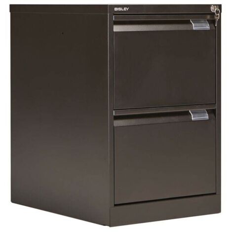Bisley 2 Drawer Foolscap Filing Cabinet - Black